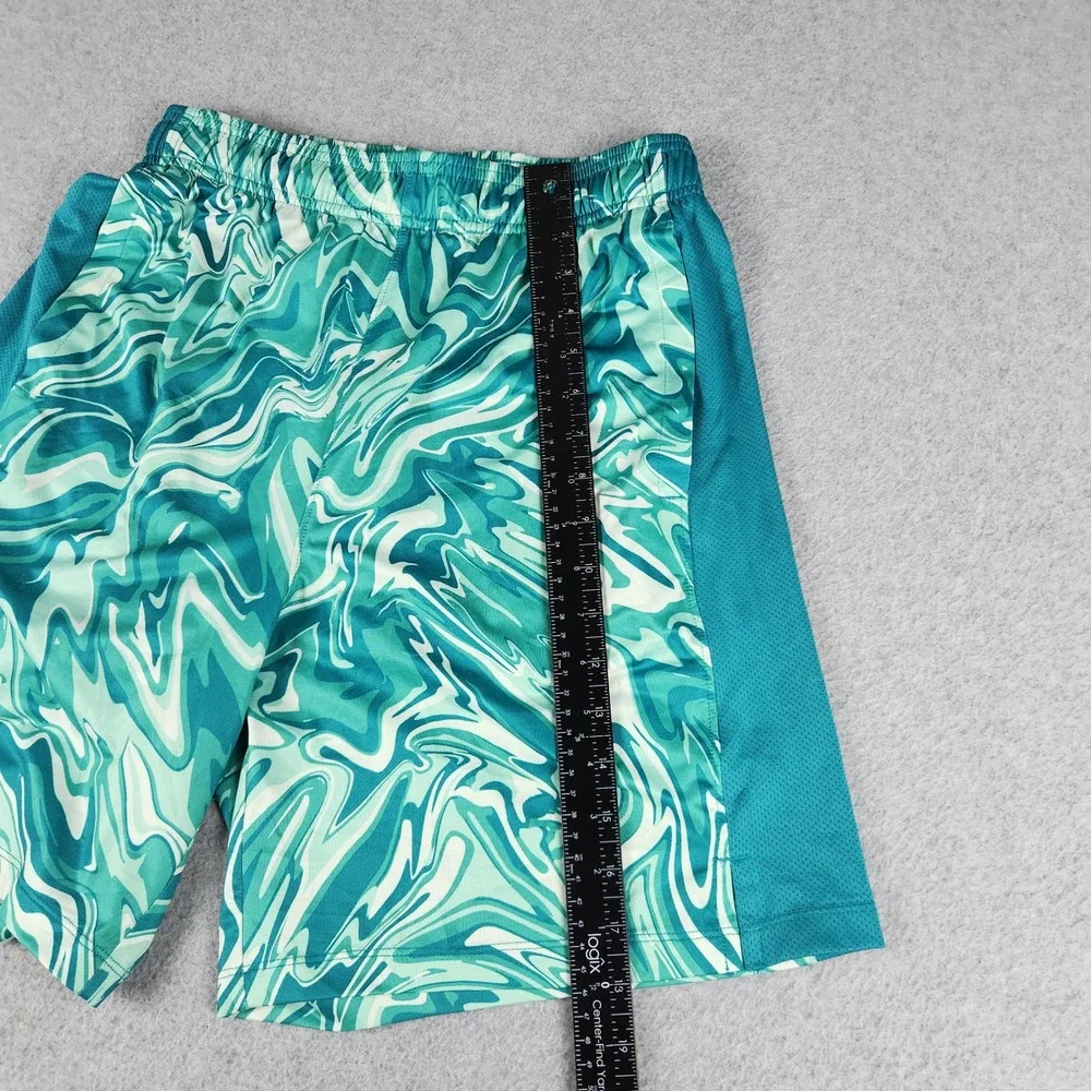 Under Armour Athletic Shorts‎ Mens M Teal Marble Swirl Performance Mesh Panels